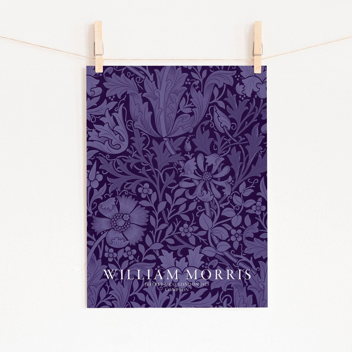 Home Poster Decor Single William Morris Art, Purple Wall Art, Botanical Print, Mother Gift Idea