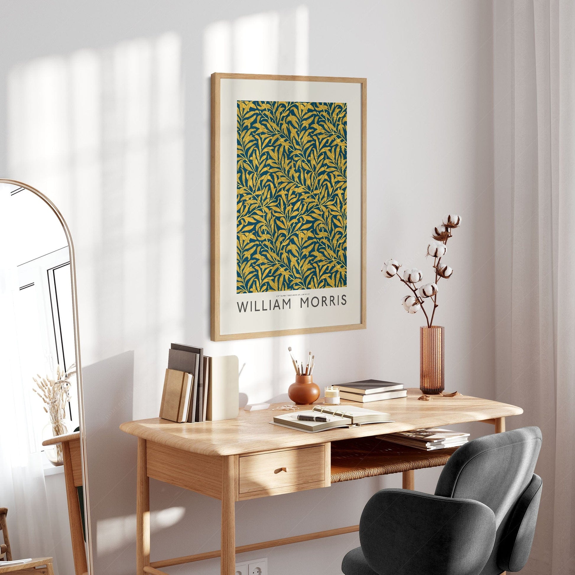 Home Poster Decor Single William Morris Art, Willow Bough,Leaves pattern, Tropical Leaf