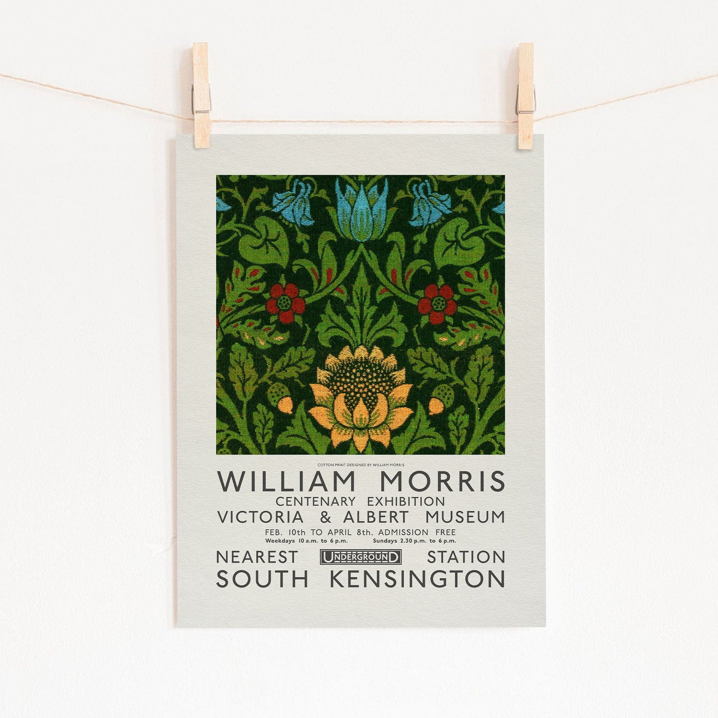 Home Poster Decor Single William Morris, Exhibition poster, Green Abstract art, Garden Wall Art