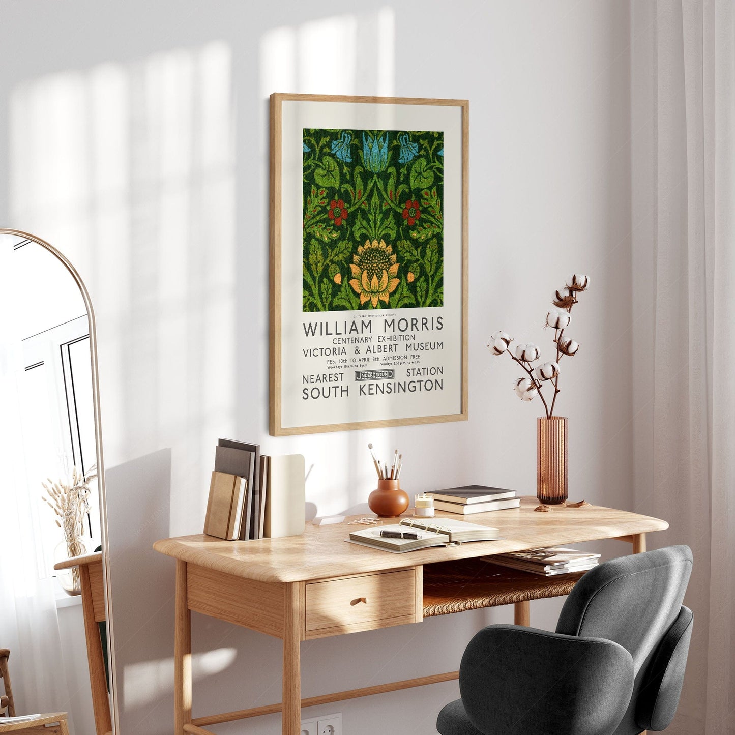 Home Poster Decor Single William Morris, Exhibition poster, Green Abstract art, Garden Wall Art