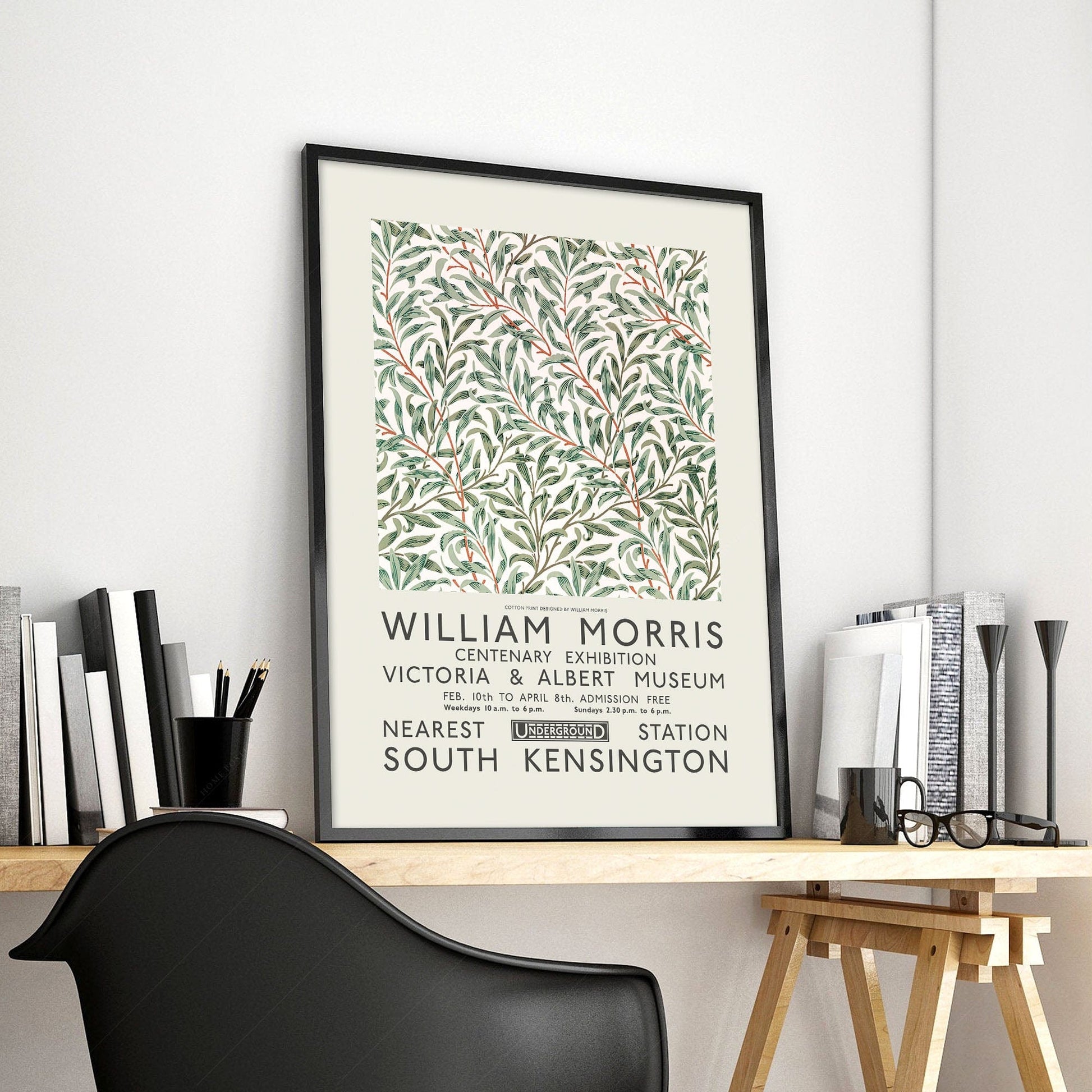 Home Poster Decor Single William Morris, Exhibition poster, Leaves pattern, Summer and Spring