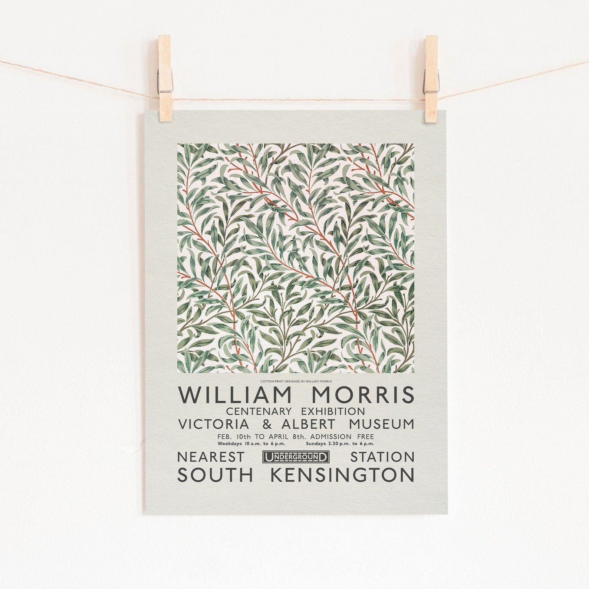 Home Poster Decor Single William Morris, Exhibition poster, Leaves pattern, Summer and Spring