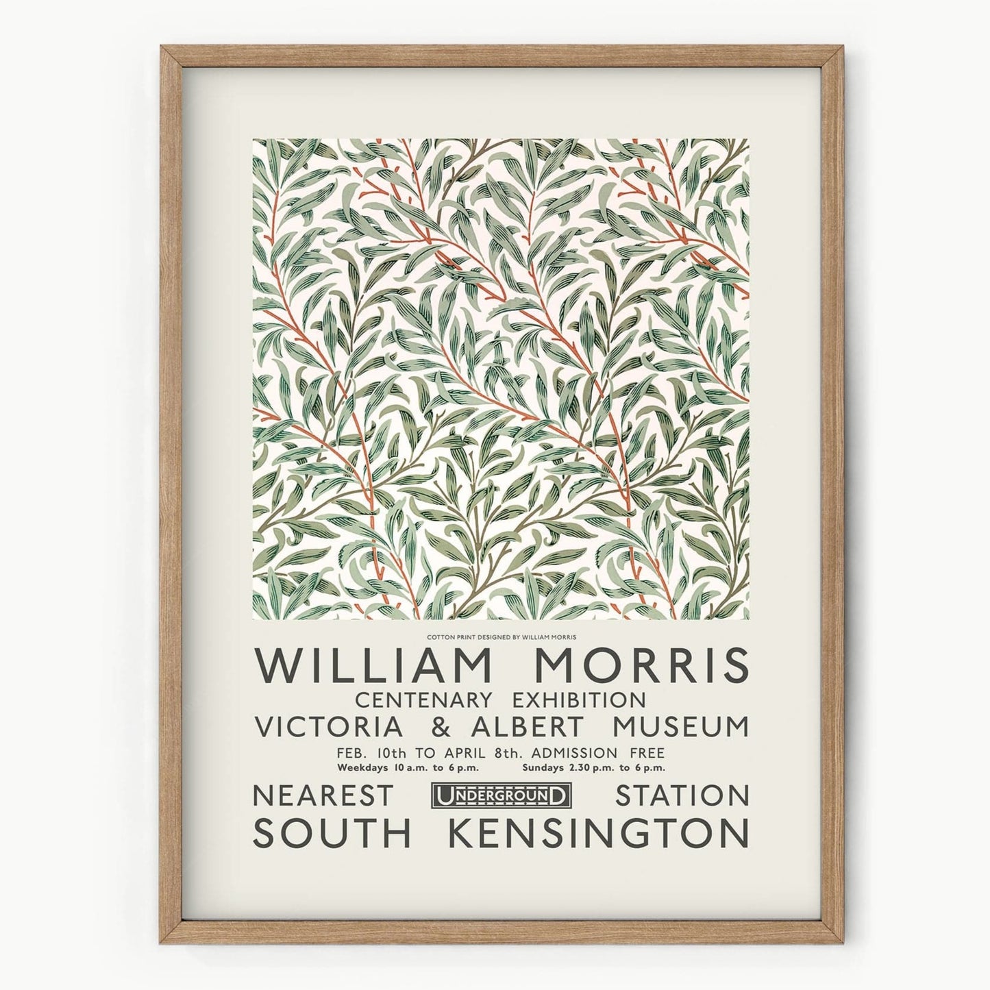 Home Poster Decor Single William Morris, Exhibition poster, Leaves pattern, Summer and Spring