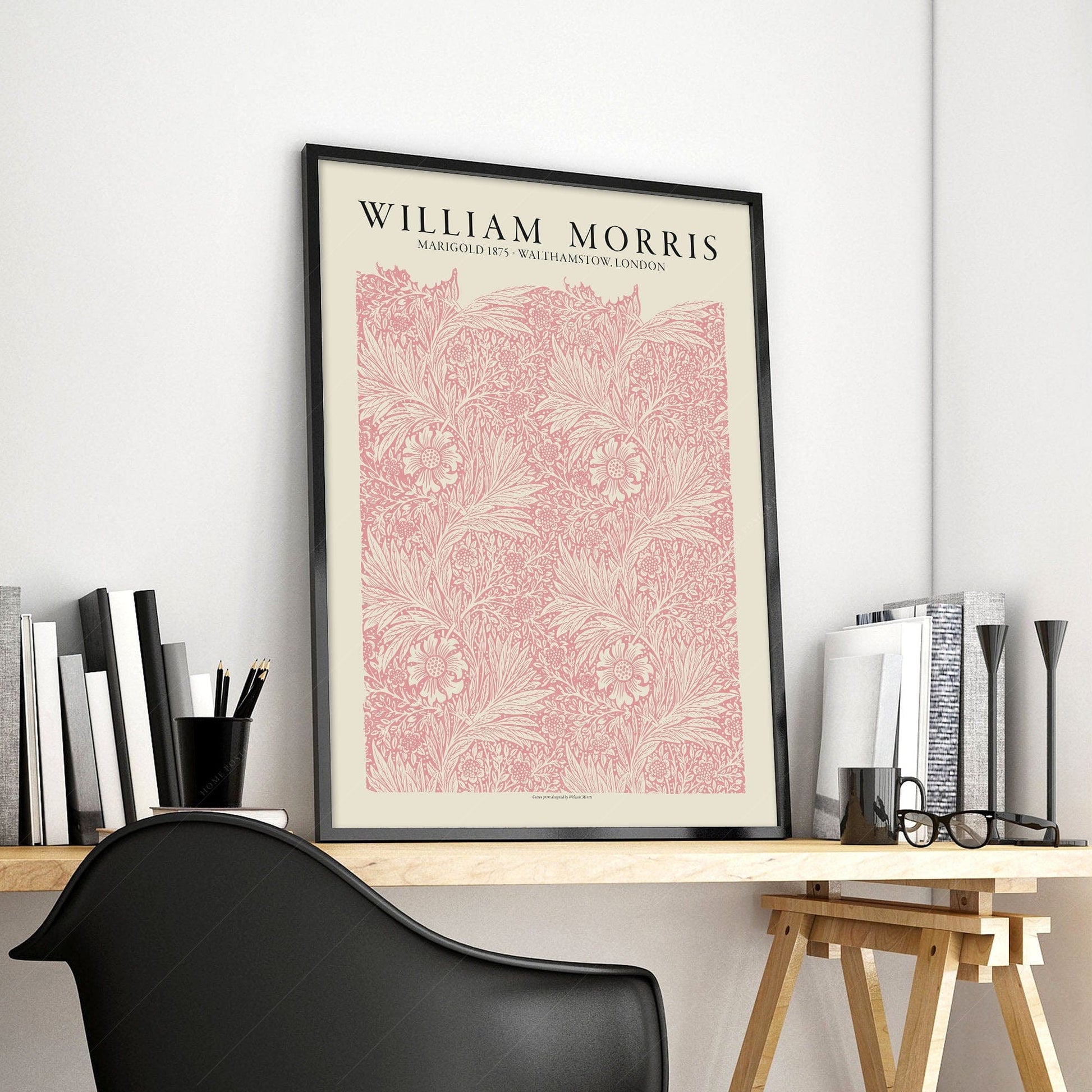 Home Poster Decor Single William Morris,, Marigold Print, Pink Wall Art, Bedroom Decor