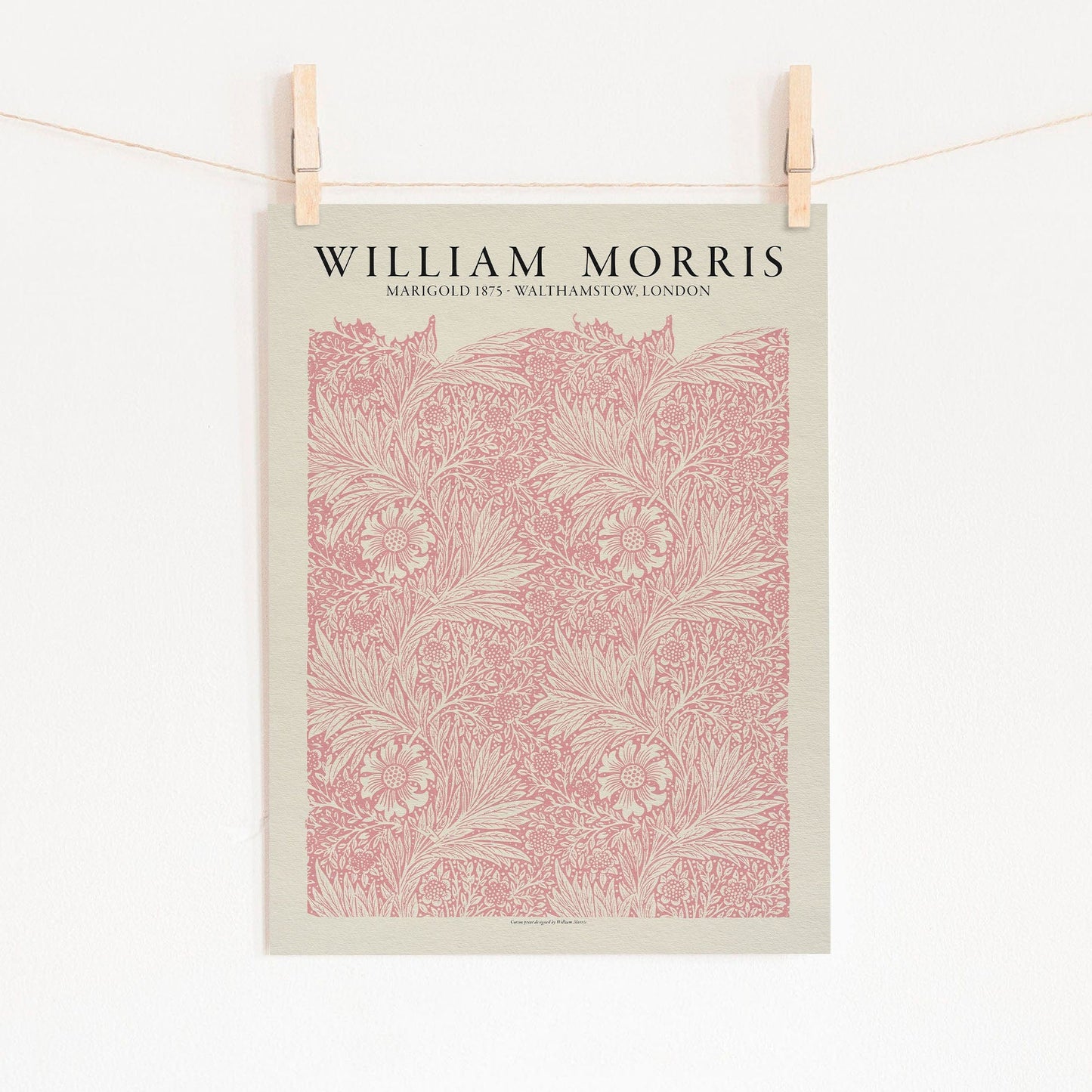 Home Poster Decor Single William Morris,, Marigold Print, Pink Wall Art, Bedroom Decor