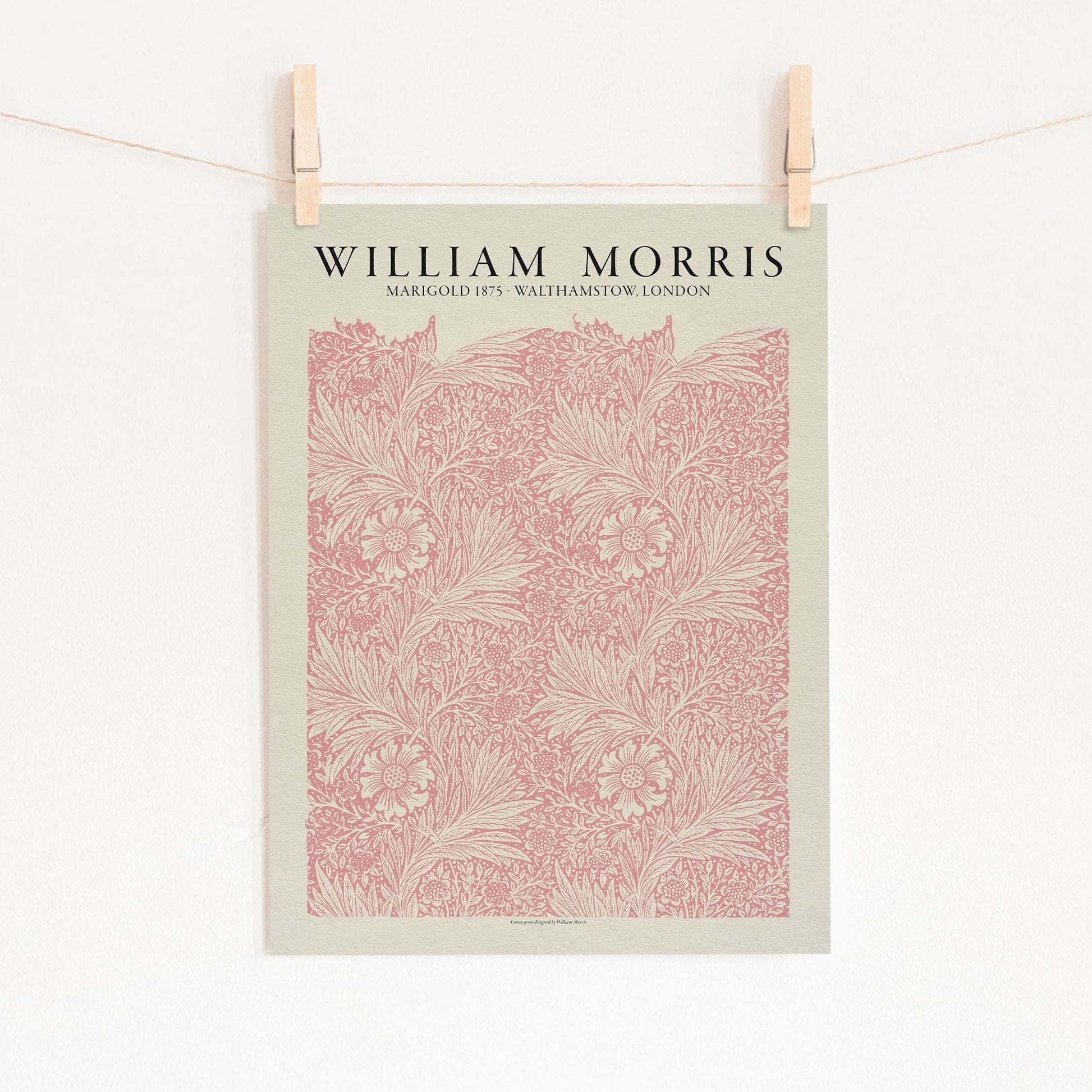 Home Poster Decor Single William Morris,, Marigold Print, Pink Wall Art, Bedroom Decor