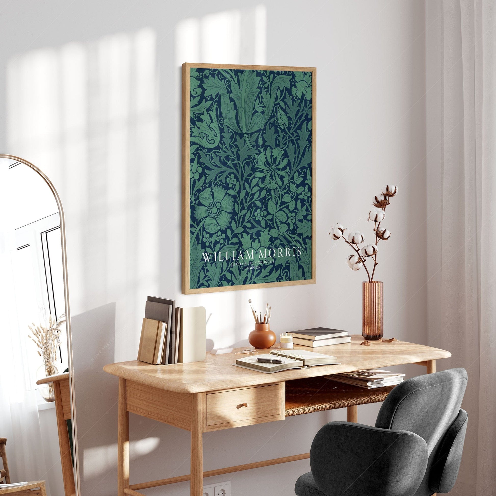 Home Poster Decor Single William Morris Poster, Green Print,  Botanical Wall Art, Abstract Green Poster