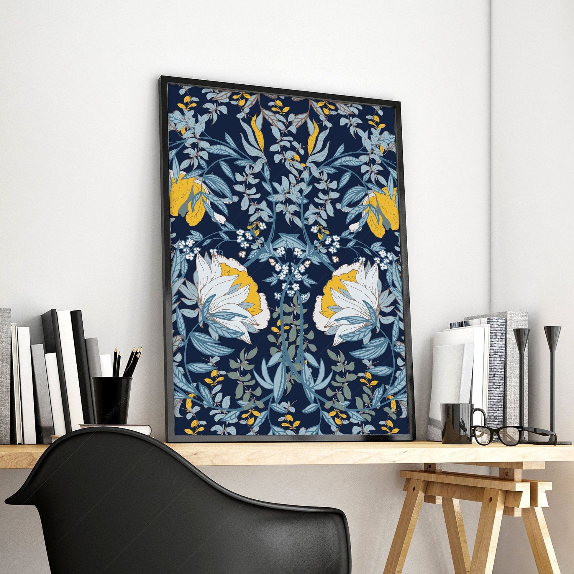 Home Poster Decor Single William Morris Print,  Anniversary Gift, Indigo Blue, Living Room Decor