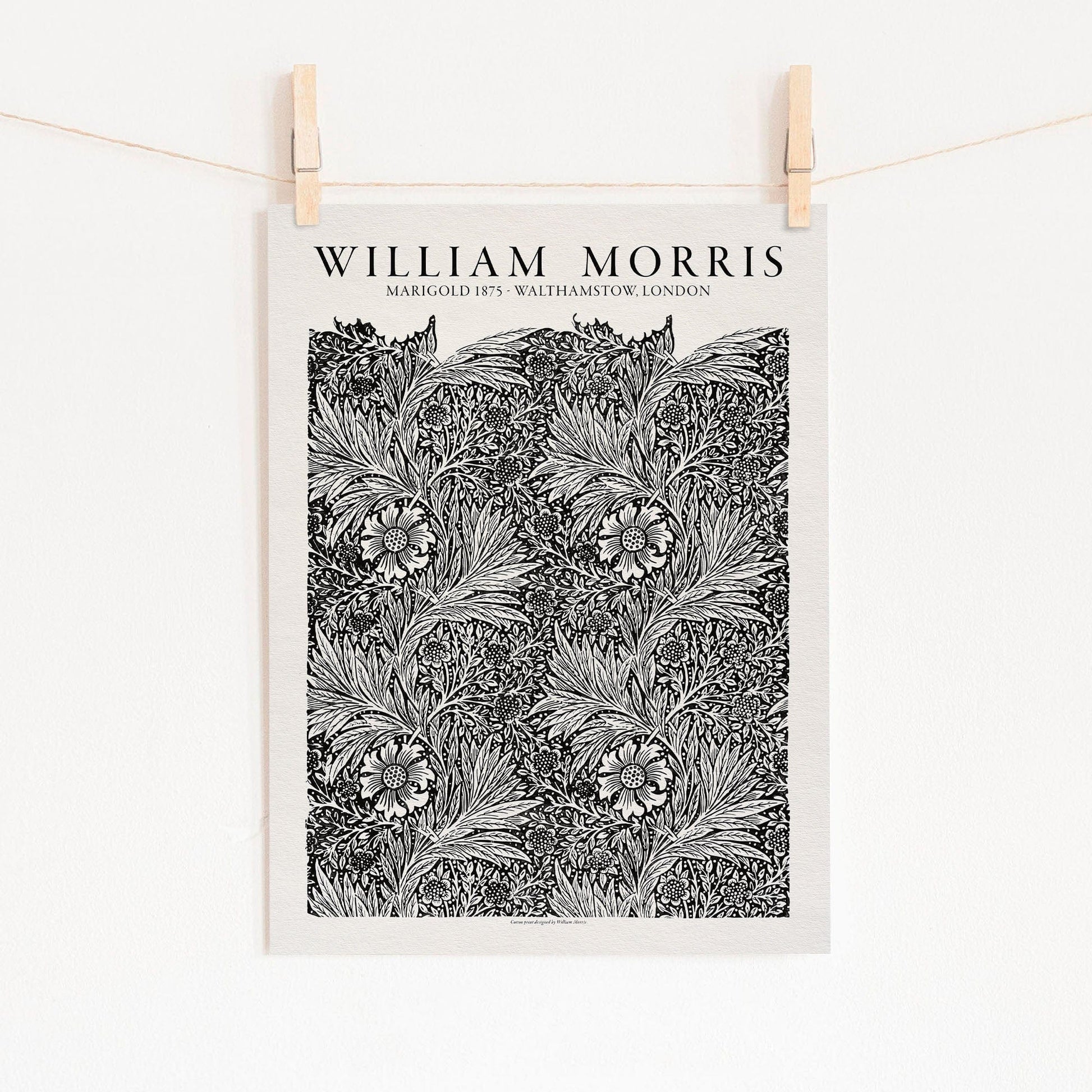 Home Poster Decor Single William Morris Print, Black Marigold Art, Morris Leaves Pattern, Exhibition Poster, Bedroom Wall Art, Gift Idea