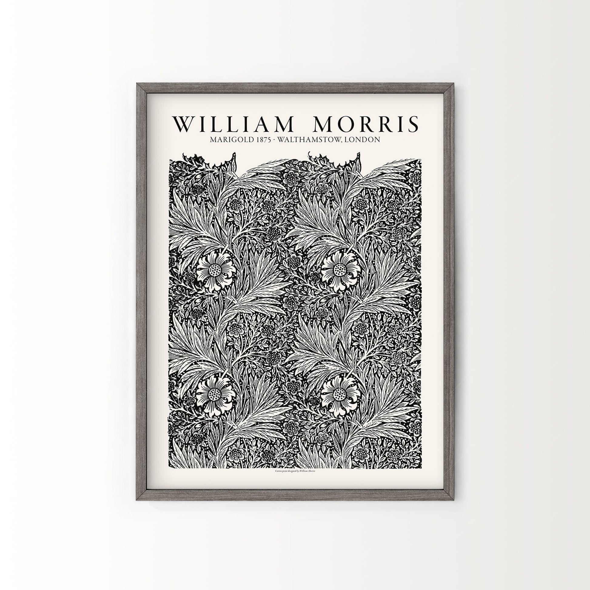 Home Poster Decor Single William Morris Print, Black Marigold Art, Morris Leaves Pattern, Exhibition Poster, Bedroom Wall Art, Gift Idea