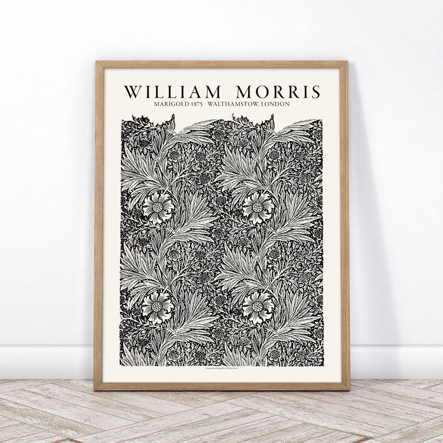 Home Poster Decor Single William Morris Print, Black Marigold Art, Morris Leaves Pattern, Exhibition Poster, Bedroom Wall Art, Gift Idea