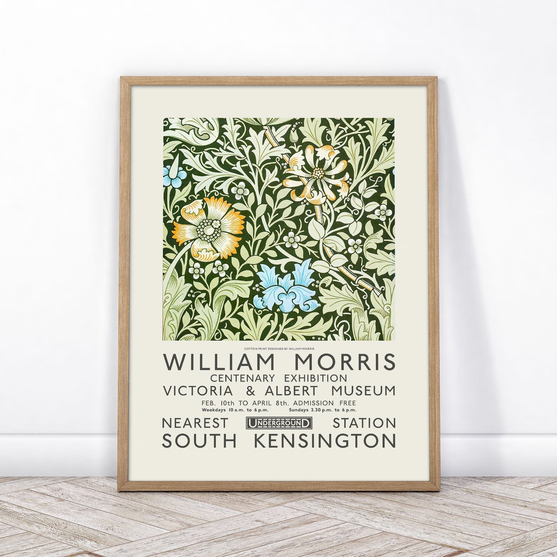 Home Poster Decor Single William Morris Print, Compton Floral Wall Art, Leaves Pattern Print, Exhibition Poster 45a