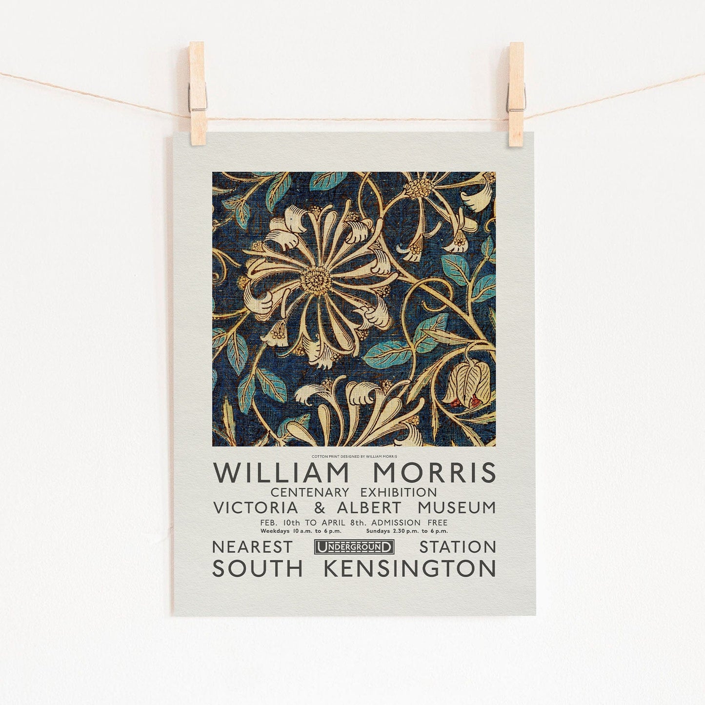 Home Poster Decor Single William Morris Print, Floral Wall Art, Flower Print, Exhibition Poster, Gift Idea 54-1