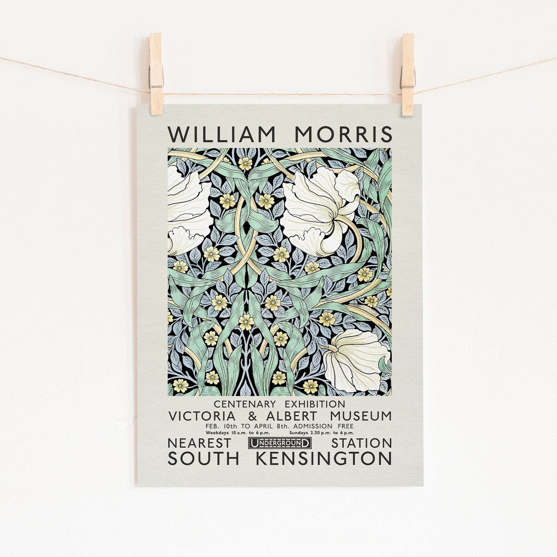 Home Poster Decor Single William Morris Print, Floral Wall Art, Pimpernel Flower