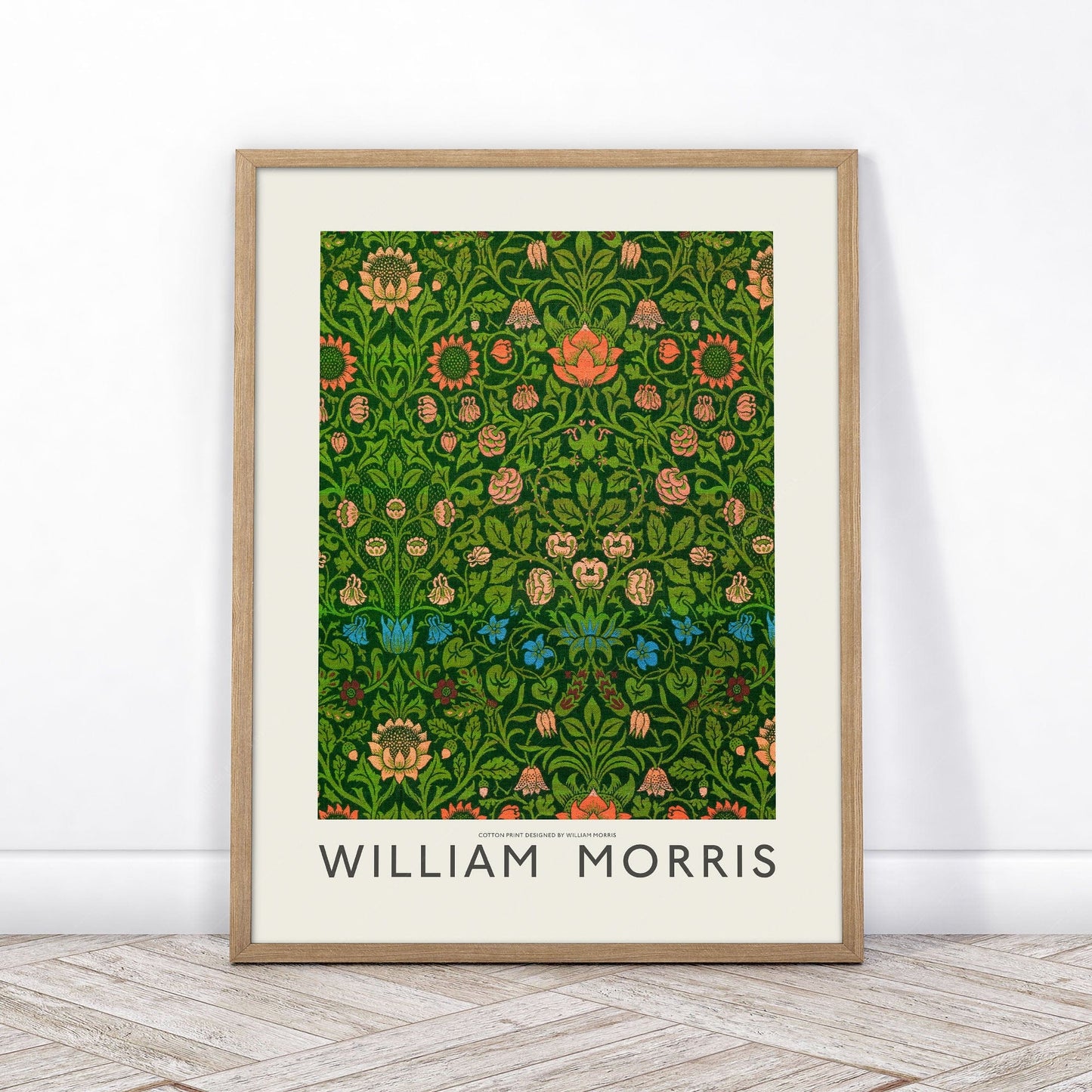 Home Poster Decor Single William Morris print, Flower Wall Art, Sunflower Print, Women Office Wall Decor, Emerald Green Abstract 25