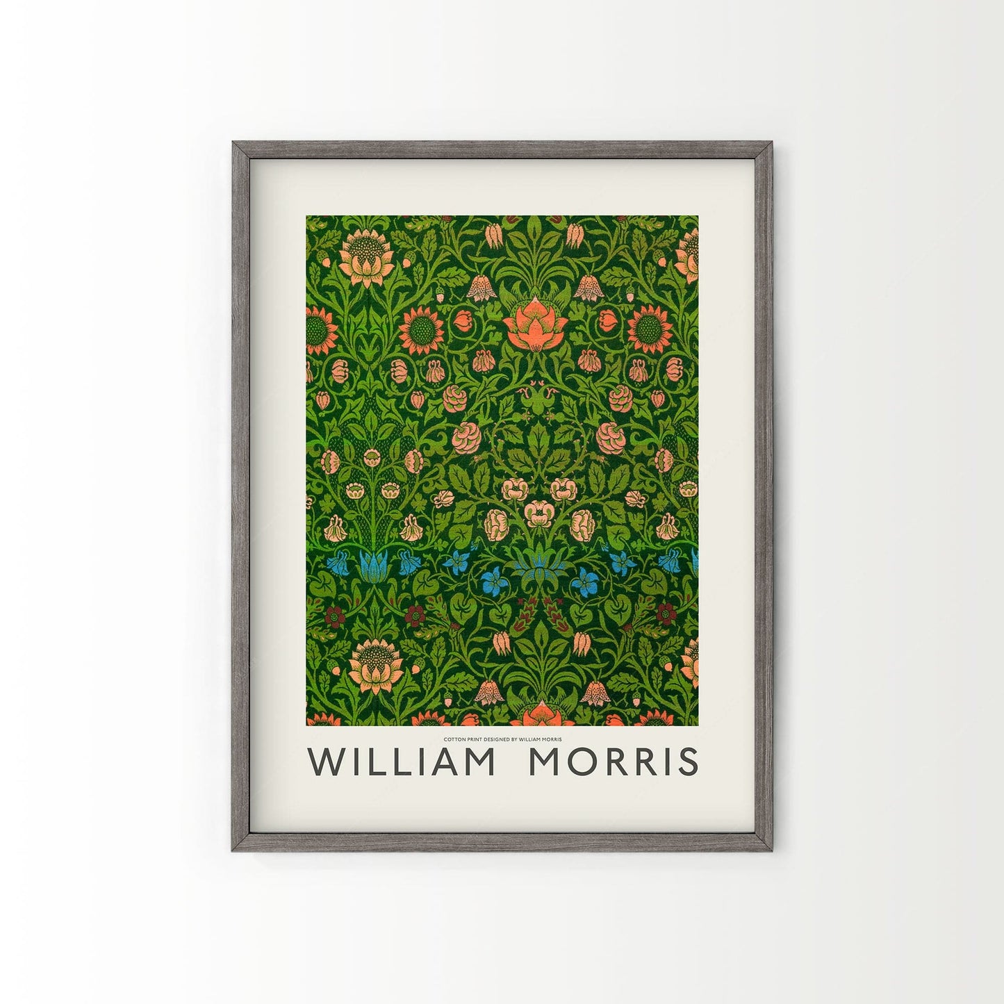 Home Poster Decor Single William Morris print, Flower Wall Art, Sunflower Print, Women Office Wall Decor, Emerald Green Abstract 25