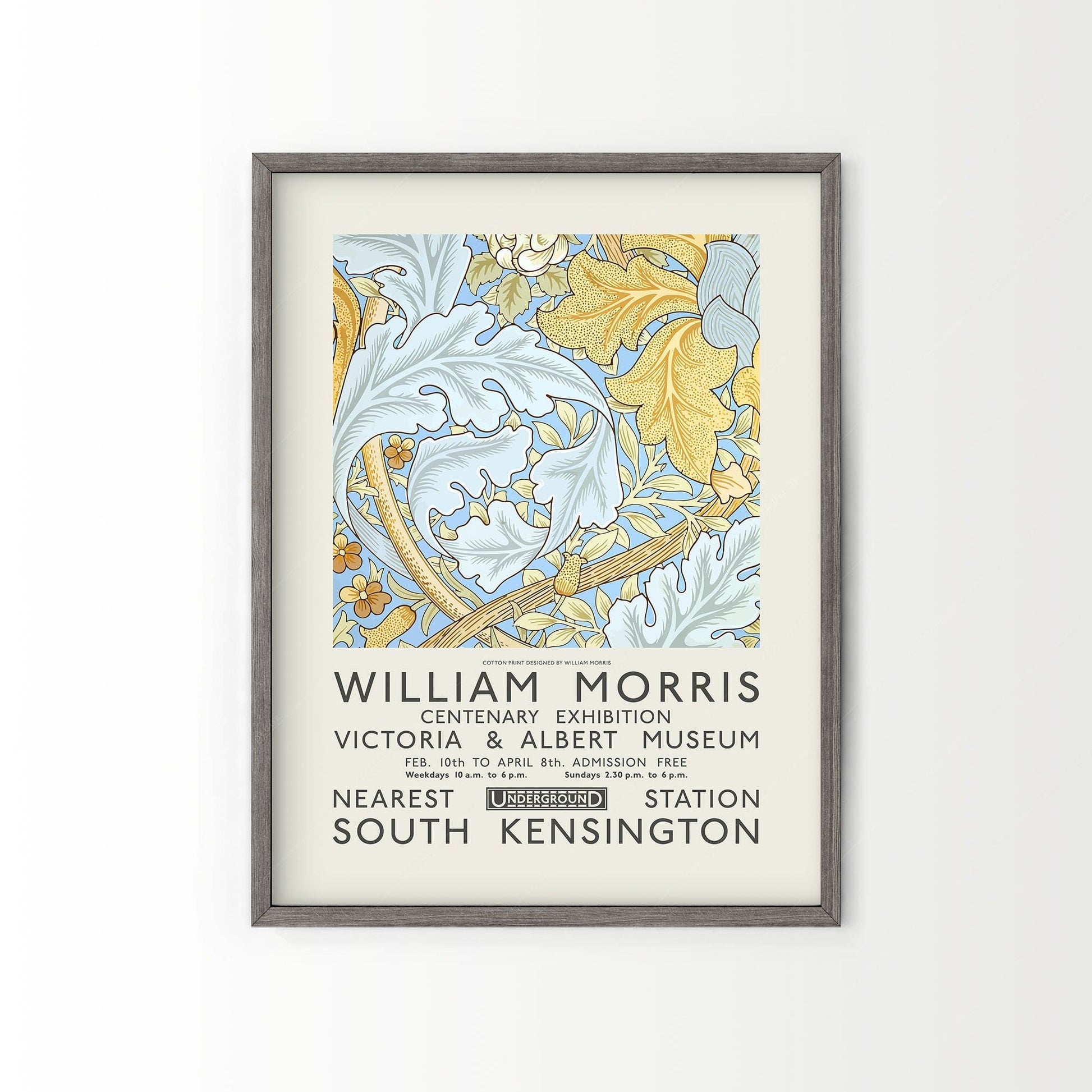 Home Poster Decor Single William Morris Print, Leaf Pattern Print, Anniversary Gift, Mid Century Poster, Exhibition Poster 42a