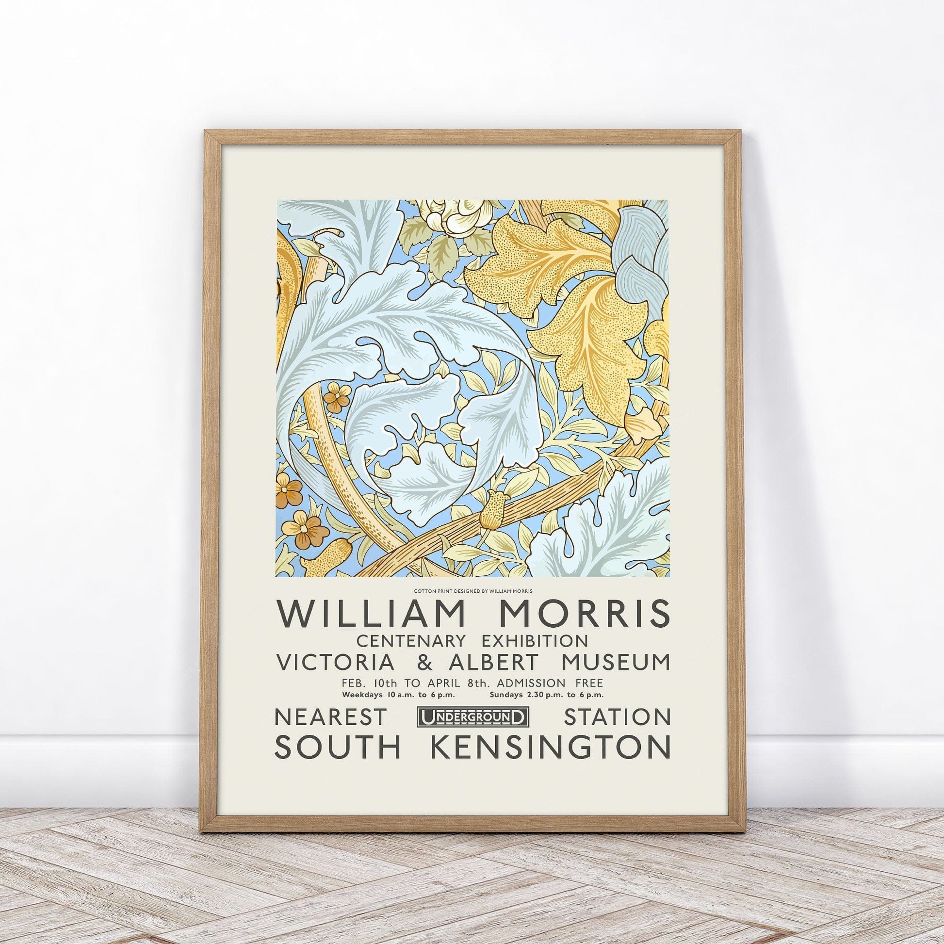 Home Poster Decor Single William Morris Print, Leaf Pattern Print, Anniversary Gift, Mid Century Poster, Exhibition Poster 42a