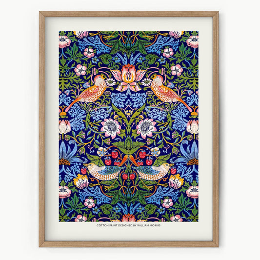 Home Poster Decor Single William Morris, Strawberry Thief, Birds and Flowers Print, Gift for her