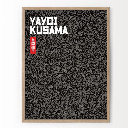 Home Poster Decor Yayoi Kusama Print, Contemporary Wall Decor, Black Dots