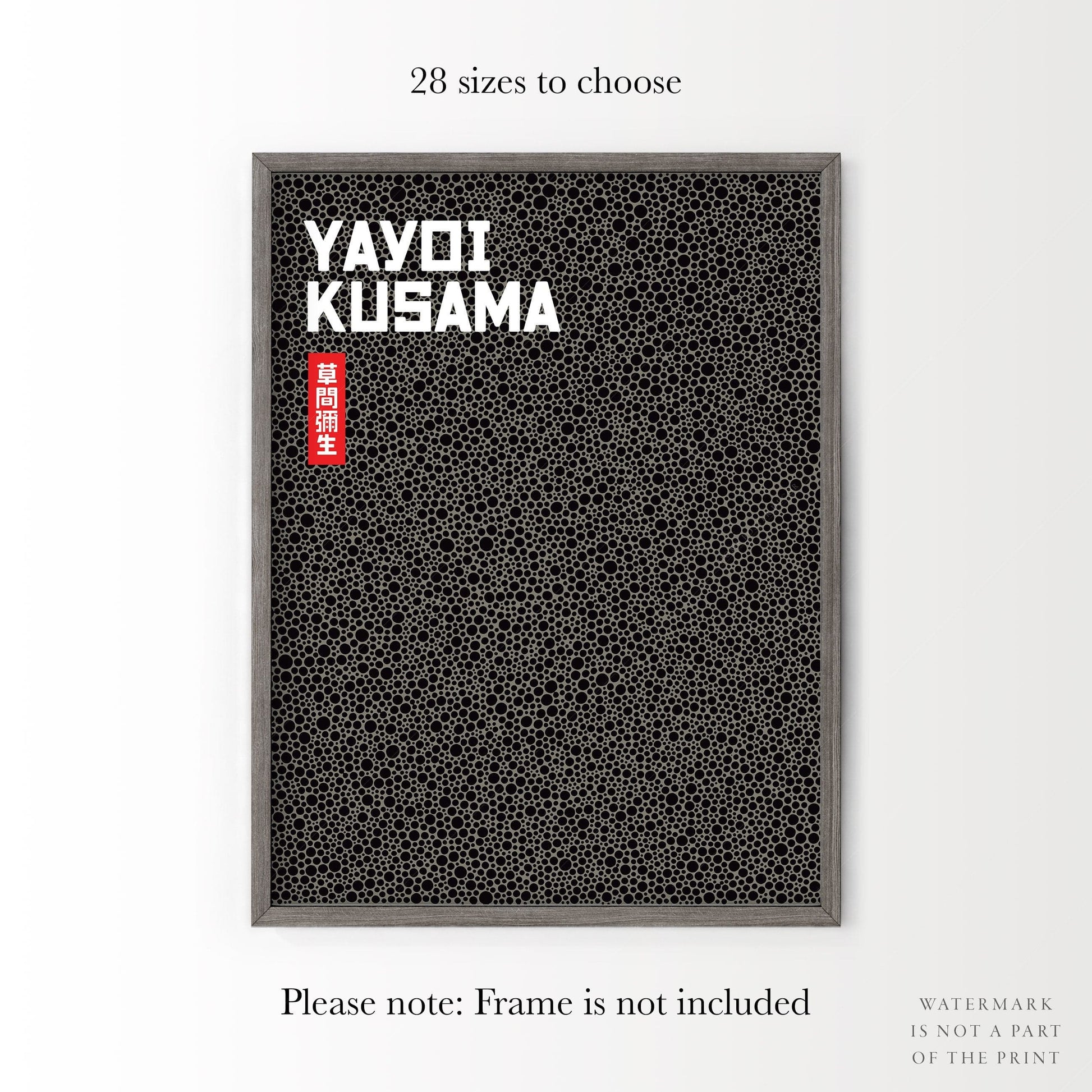 Home Poster Decor Yayoi Kusama Print, Contemporary Wall Decor, Black Dots