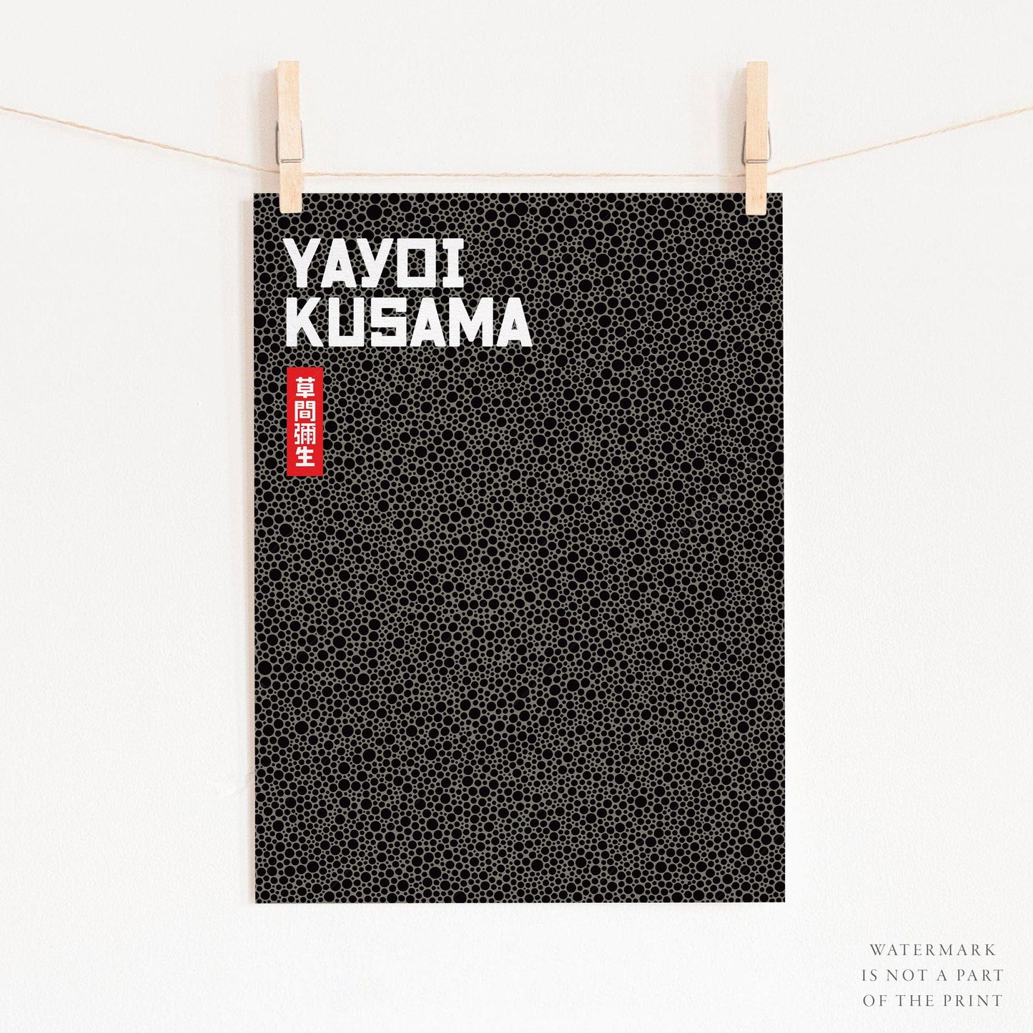 Home Poster Decor Yayoi Kusama Print, Contemporary Wall Decor, Black Dots