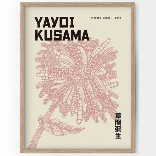 Home Poster Decor Yayoi Kusama Print, Contemporary Wall Decor, Flower Art