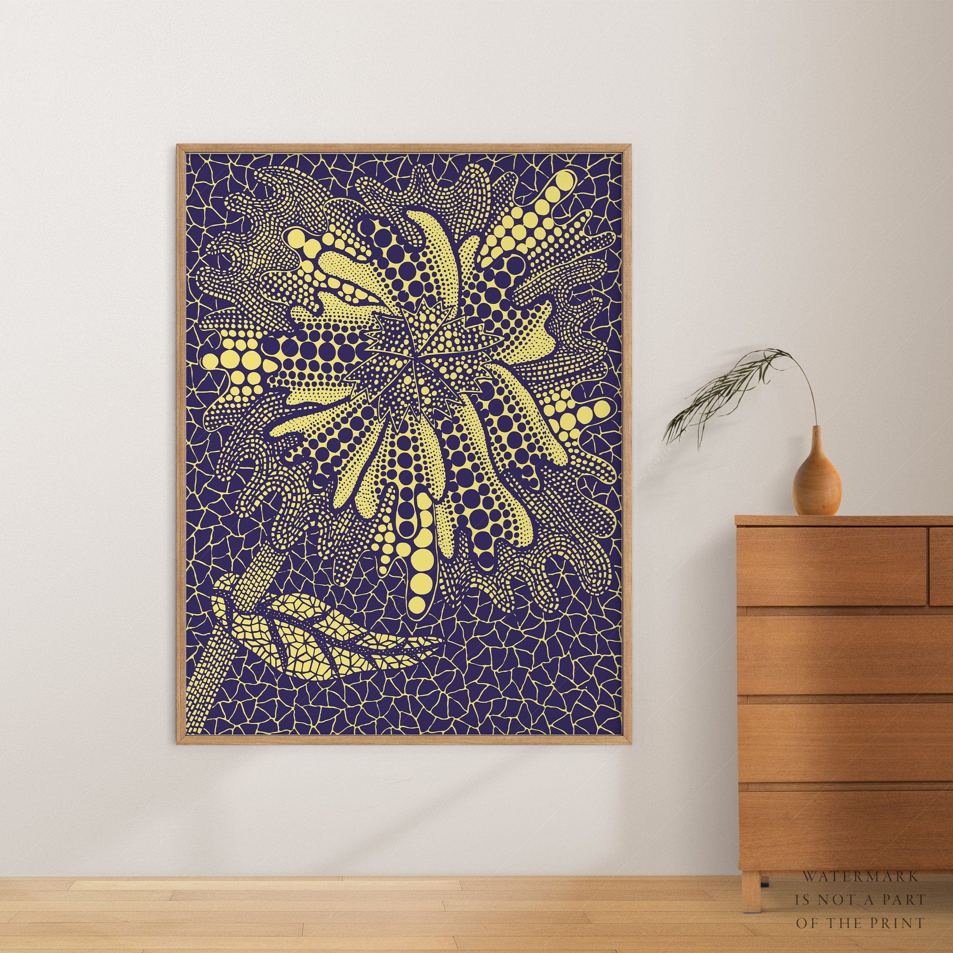 Home Poster Decor Yayoi Kusama Print, Contemporary Wall Decor, Flower Art