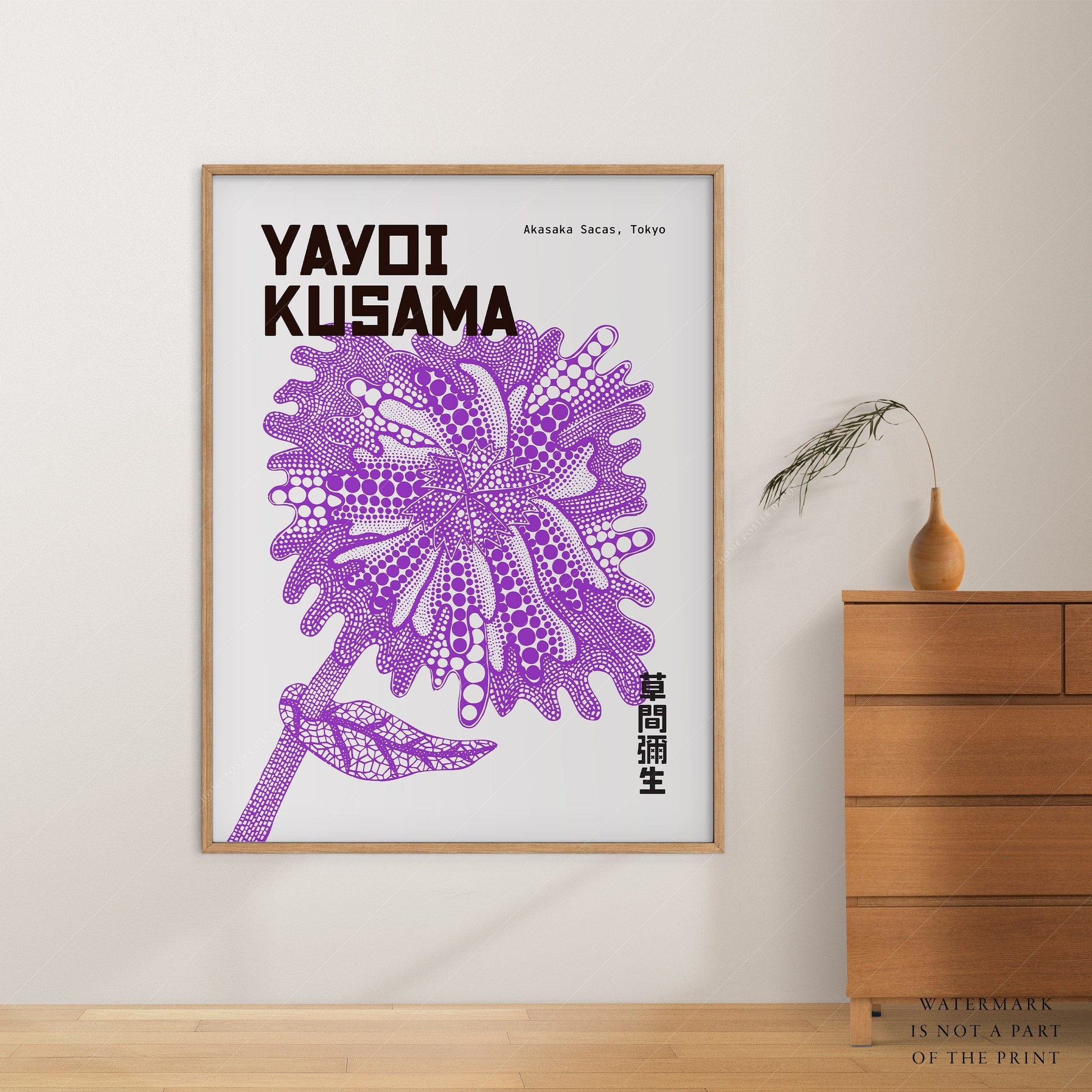 Home Poster Decor Yayoi Kusama Print, Contemporary Wall Decor, Flower Art