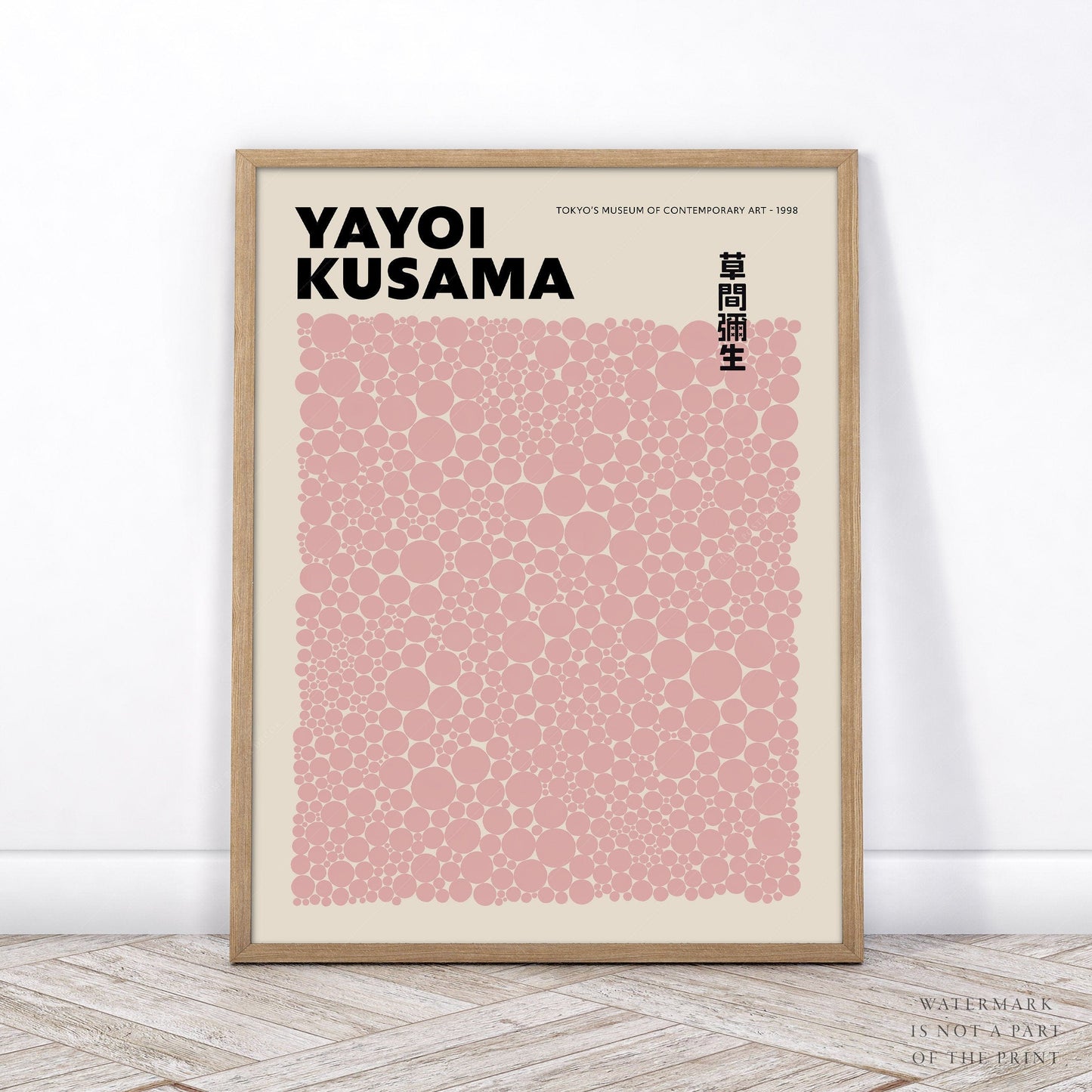 Home Poster Decor Yayoi Kusama Print, Contemporary Wall Decor, Pink Dots