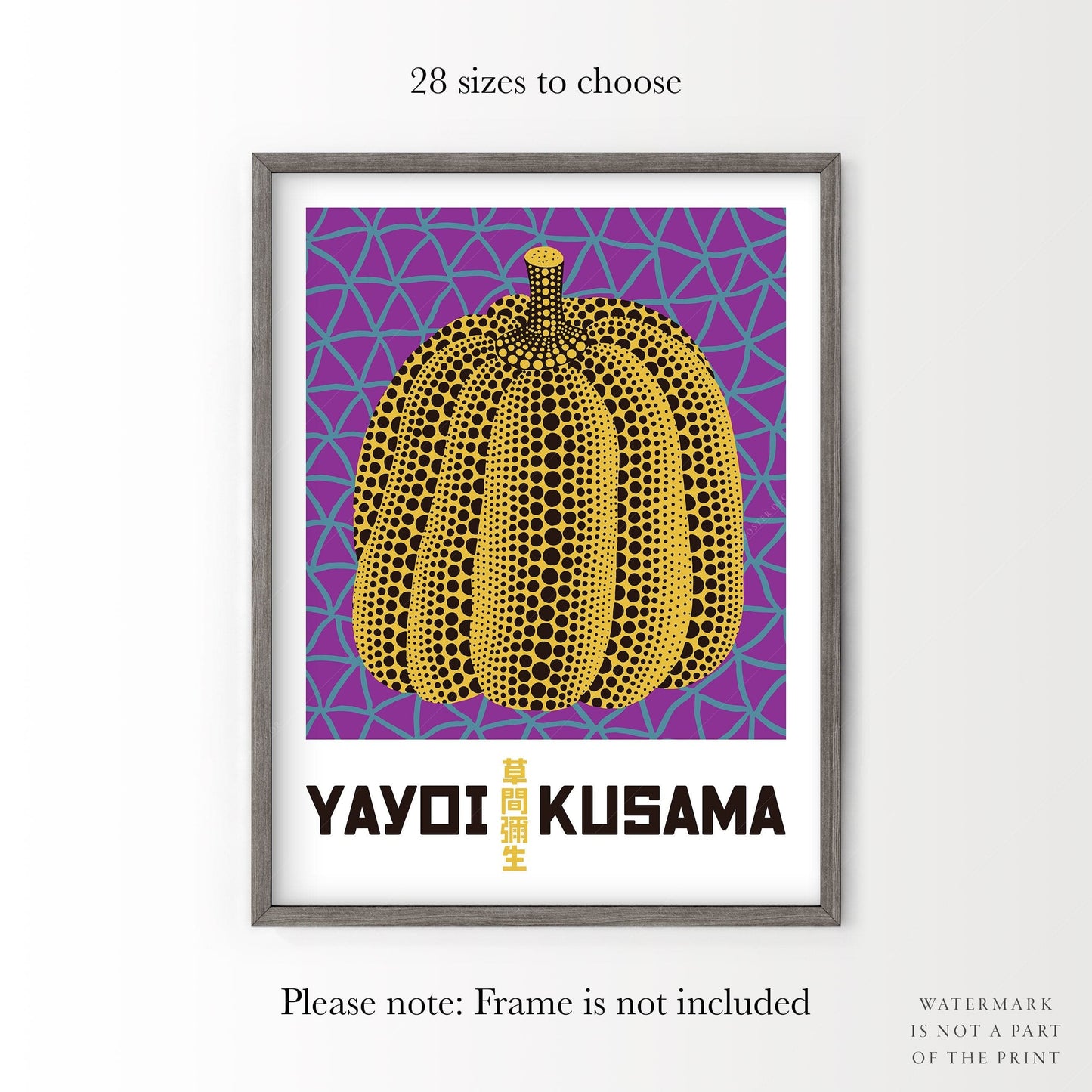 Home Poster Decor Yayoi Kusama Print, Contemporary Wall Decor, Pumpkin Art