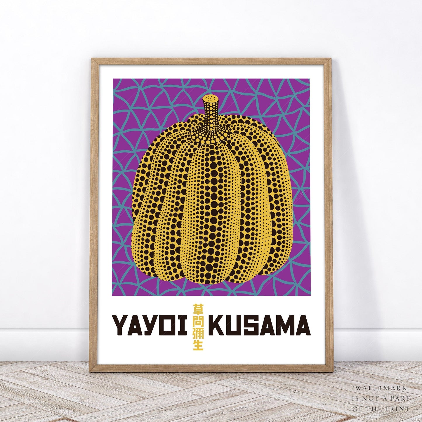 Home Poster Decor Yayoi Kusama Print, Contemporary Wall Decor, Pumpkin Art