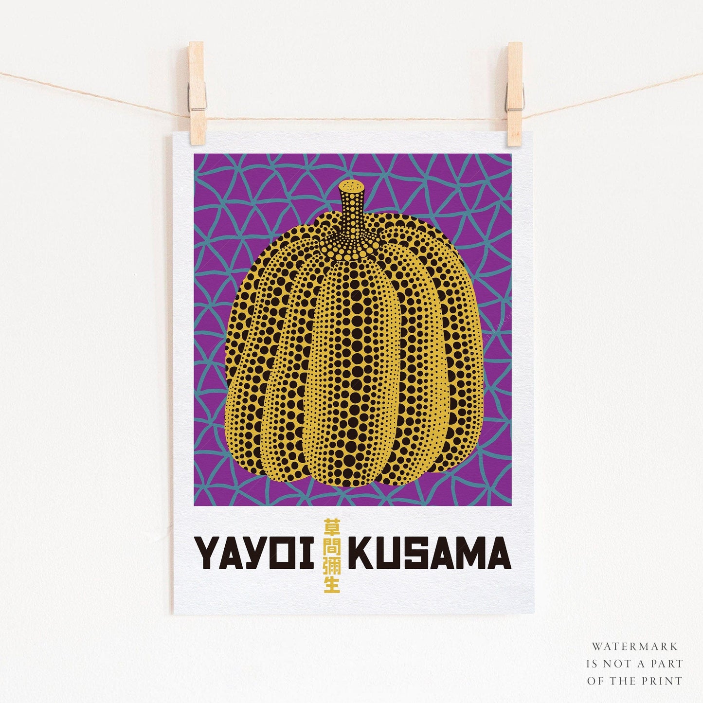 Home Poster Decor Yayoi Kusama Print, Contemporary Wall Decor, Pumpkin Art