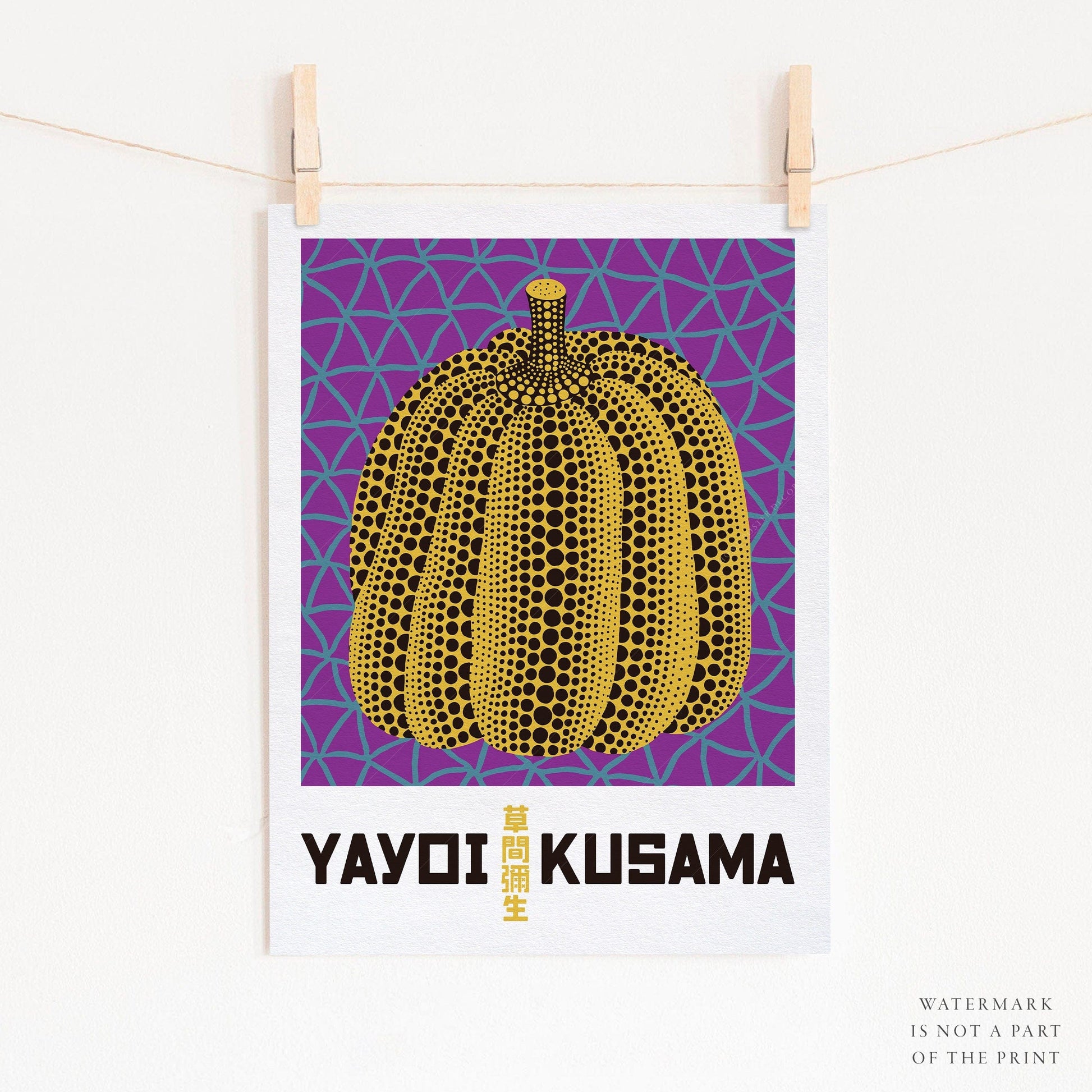 Home Poster Decor Yayoi Kusama Print, Contemporary Wall Decor, Pumpkin Art