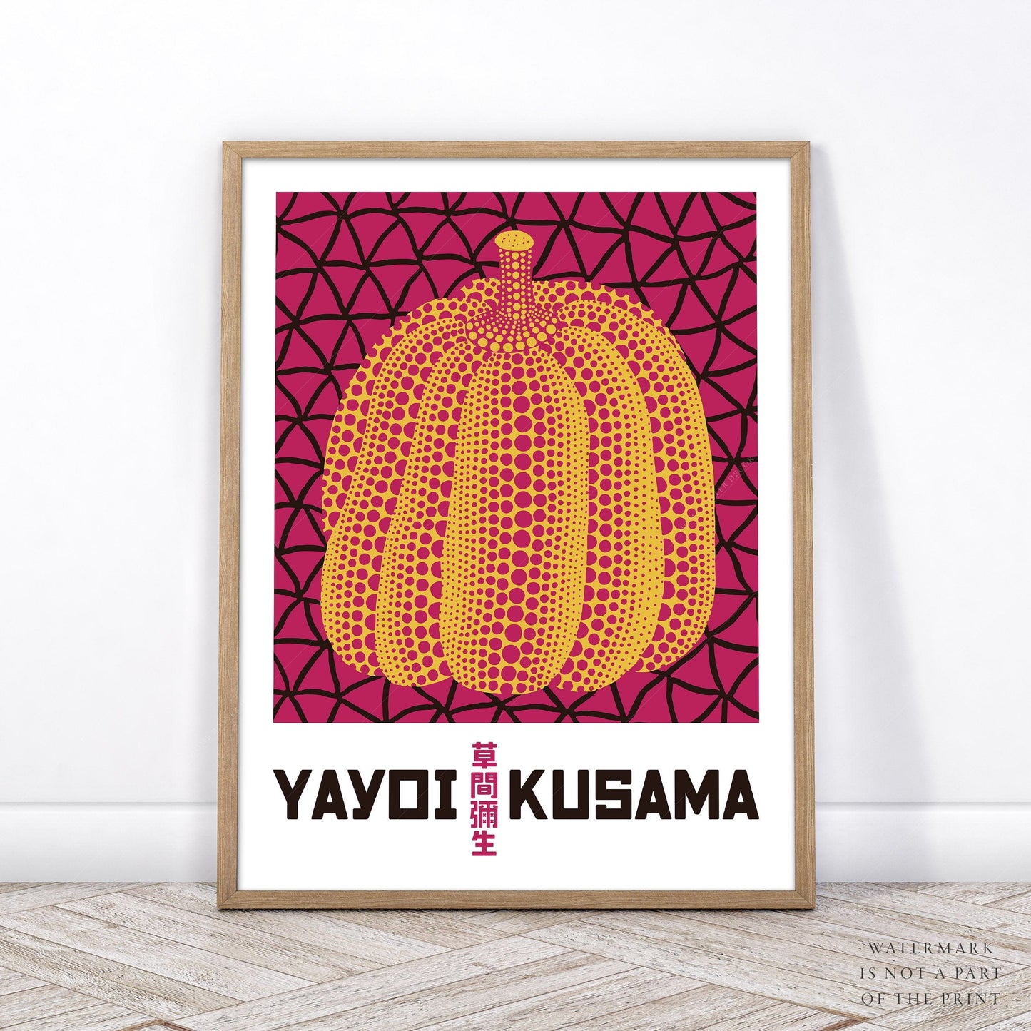 Home Poster Decor Yayoi Kusama Print, Contemporary Wall Decor, Pumpkin Art