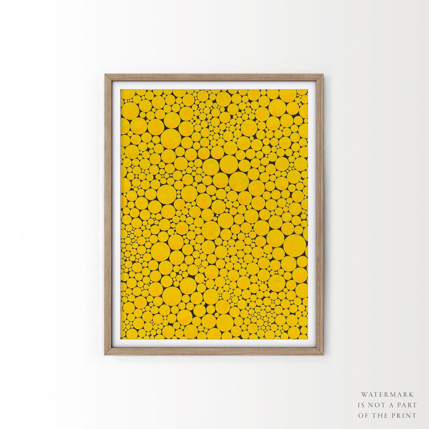 Home Poster Decor Yayoi Kusama Print, Contemporary Wall Decor, Yellow Dots