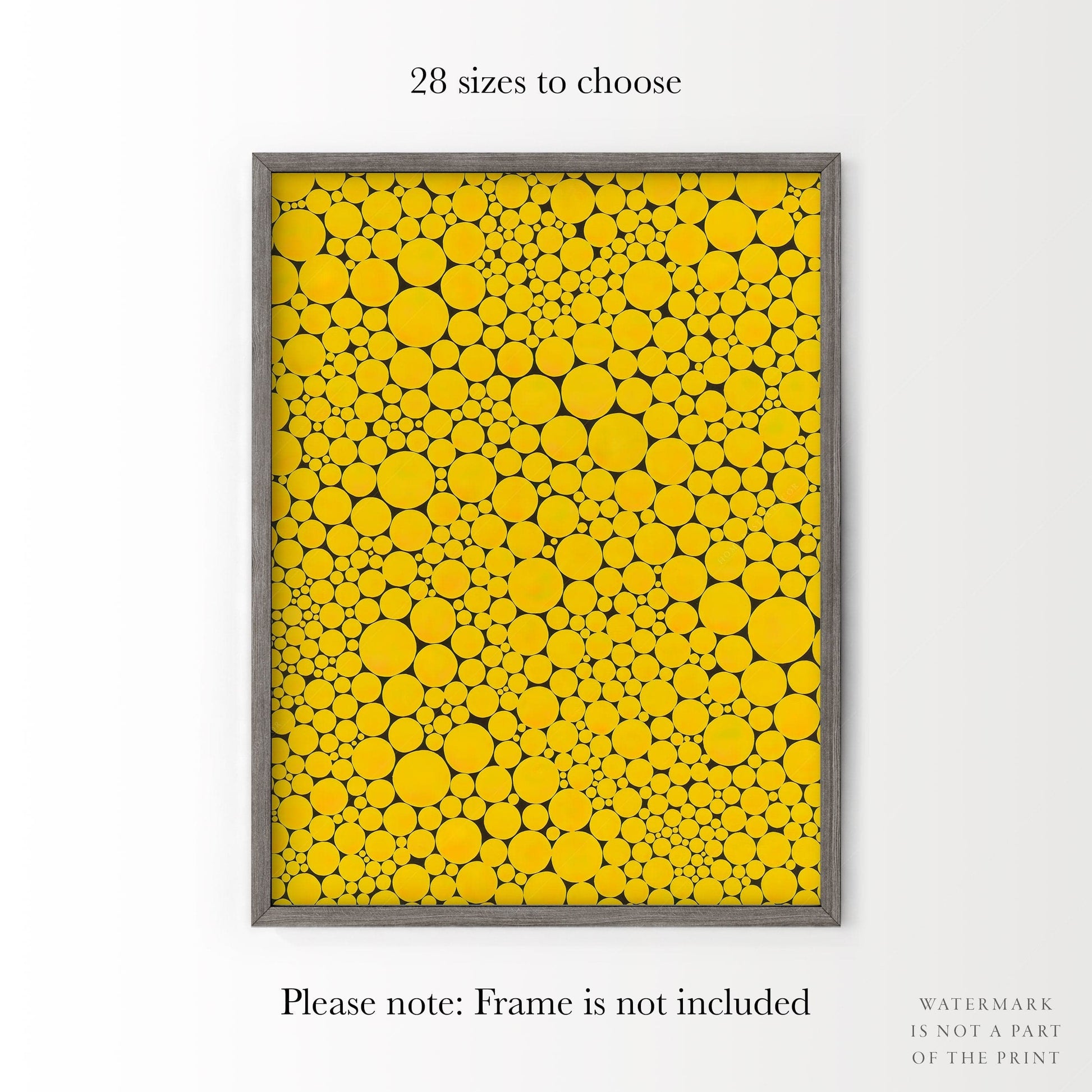 Home Poster Decor Yayoi Kusama Print, Contemporary Wall Decor, Yellow Dots