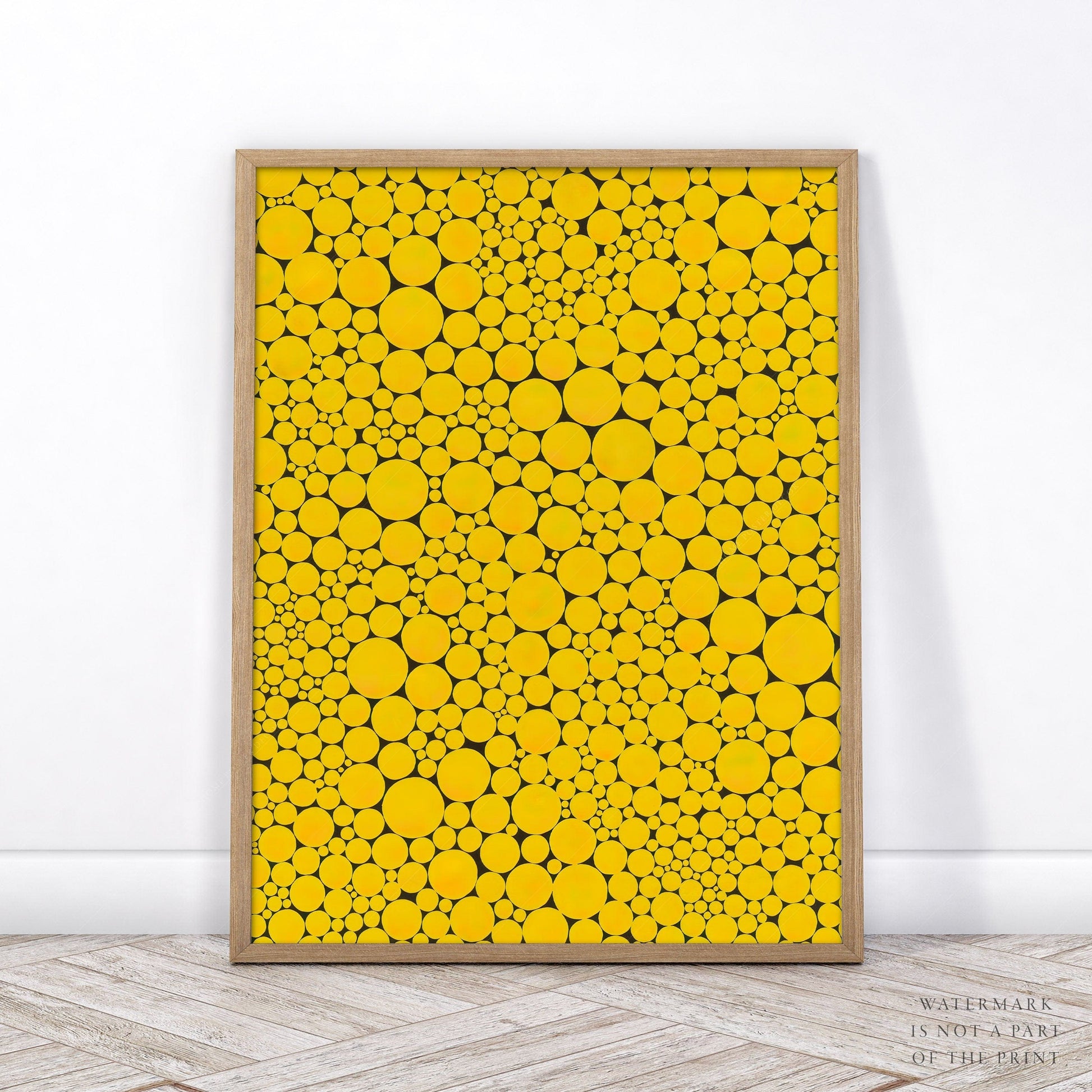 Home Poster Decor Yayoi Kusama Print, Contemporary Wall Decor, Yellow Dots