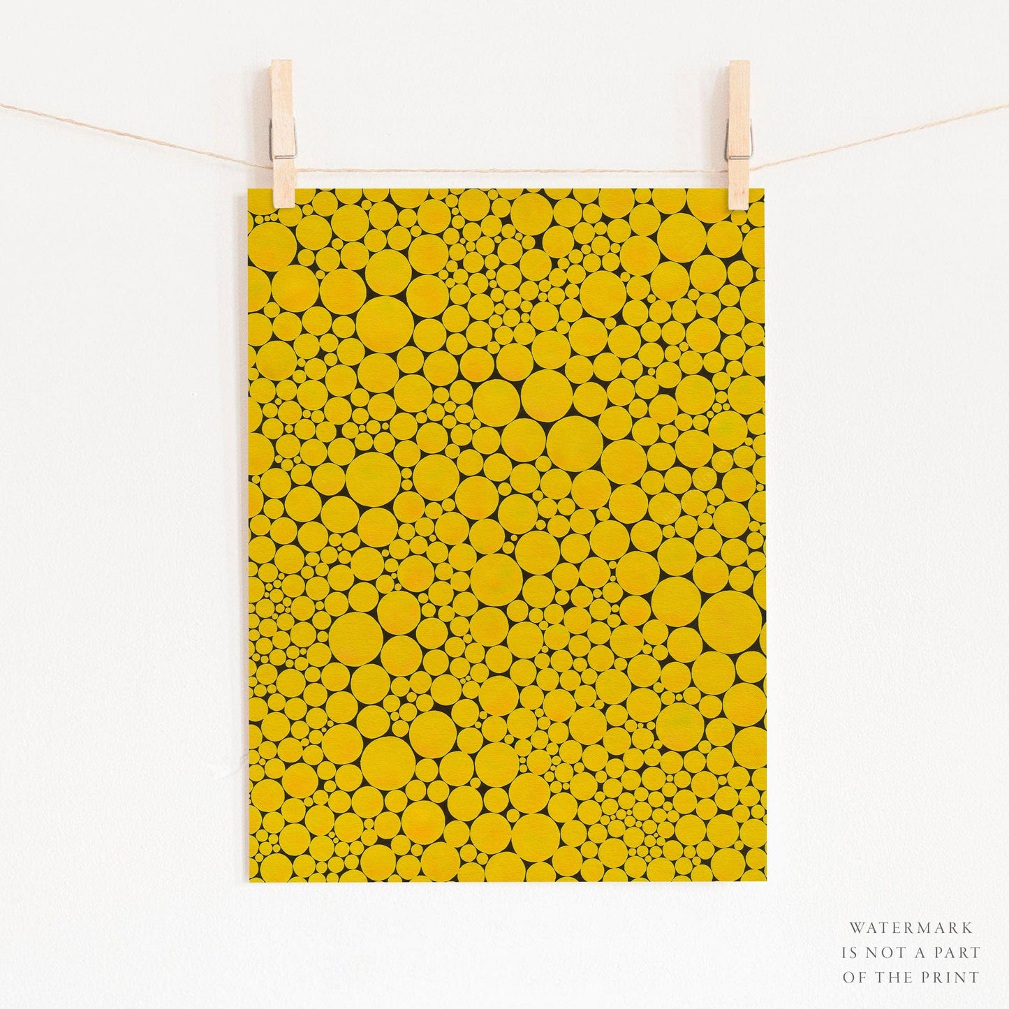 Home Poster Decor Yayoi Kusama Print, Contemporary Wall Decor, Yellow Dots