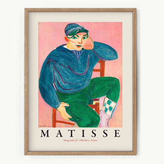 Home Poster Decor Young Sailor II by Henri Matisse, Famous Painting, Mid Century Modern Wall Decor